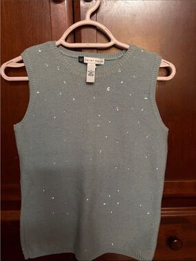 GAP Light Blue Sequin Knit Sleeveless Sweater Vest